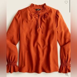 J. Crew Gathered Ruffle Drapey Top Deep Ember Small